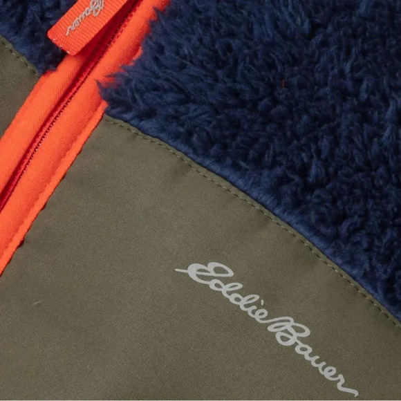 #12 Eddie Bauer Boys High Pile Jacket, Blue Orange Gray XSmall NWOT - Picture 5 of 9